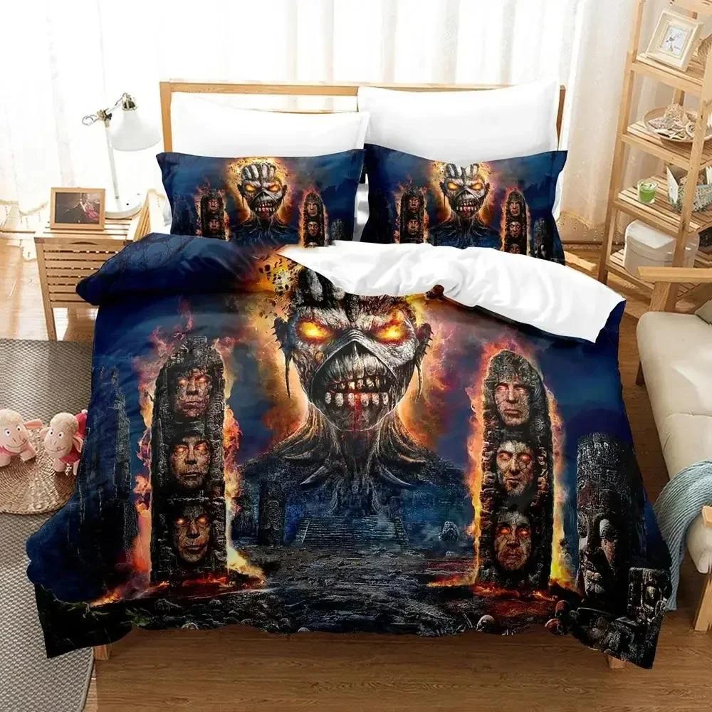 Iron Heavy Metal Maidens Bedding Set Duvet Cover Bed Set Quilt Cover Pillowcase Comforter king Queen Size Boys Adult Bedding Set