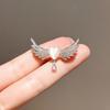 Angel Wings Love Water Drop Brooch Female Cute Autumn Brooch Full of Diamonds High-end Simple Neckline Pin Accessories