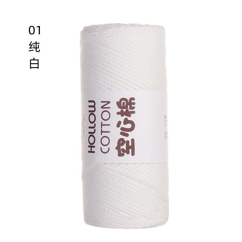 2mm Hollow Cotton Blended Yarn DIY Crochet Bag & Handmade Knitted Hat Wool Strand Color Dyed Pearl for Weaving