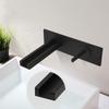 Wall Mounted Basin Faucets Black Bathroom Waterfall Sink Faucets Hot Cold In-wall Mixer Water Tap Brass