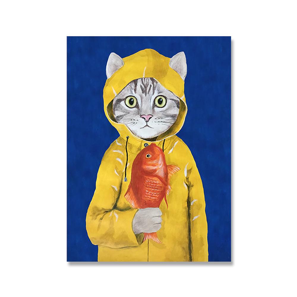 Animals Canvas Painting Elephant Cat Rabbit Zebra Illustration Print Wall Art Home Decor Wall Hanging Funny Poster And Prints No Frame