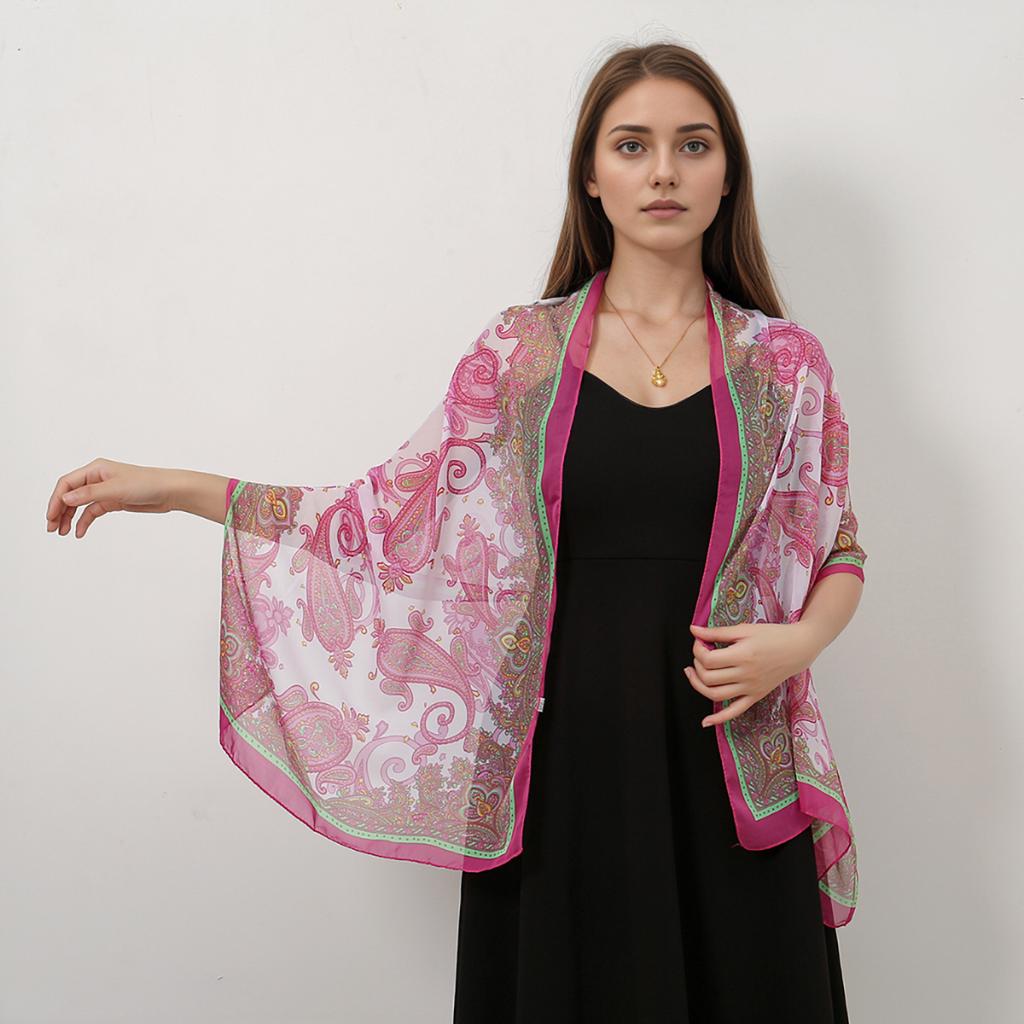 Fashion Women Printed Beach Scarf Bohemia Flower Summer Hijab Shawls And Wraps Female Foulard Sunscreen Sun Protection Shawls