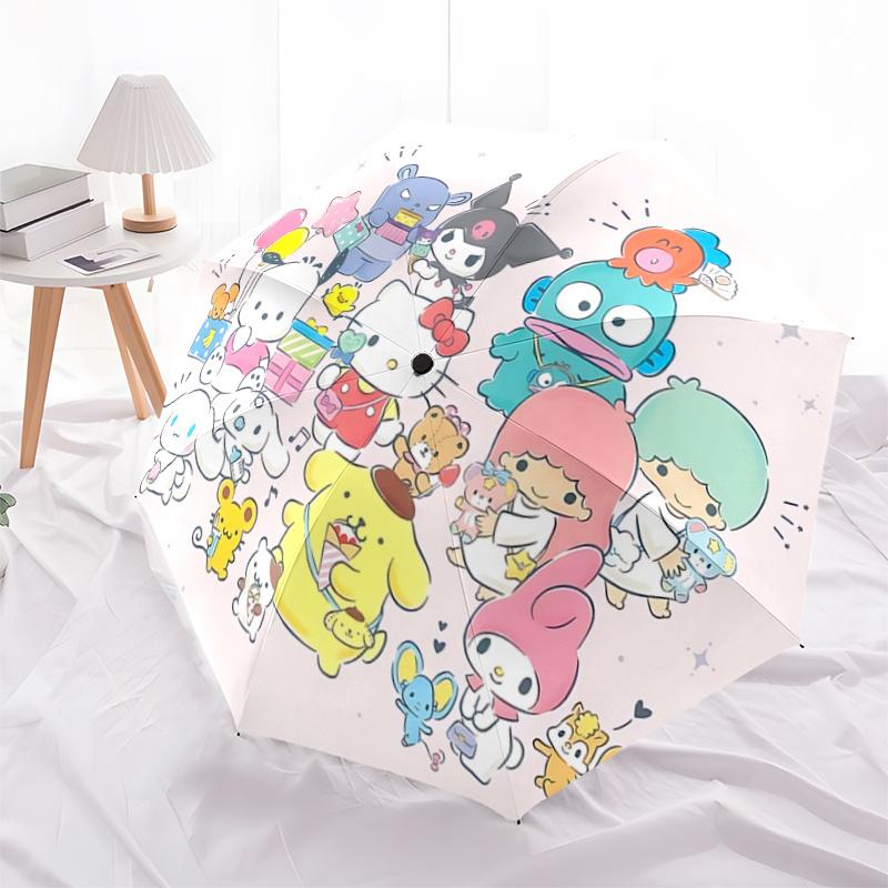 1pc Hello Kitty & Friends Automatic Opening Folding Umbrella - 8 Bone Iron Frame, Suitable for Fans, Travel, Daily Use, Gift for Holidays.F100