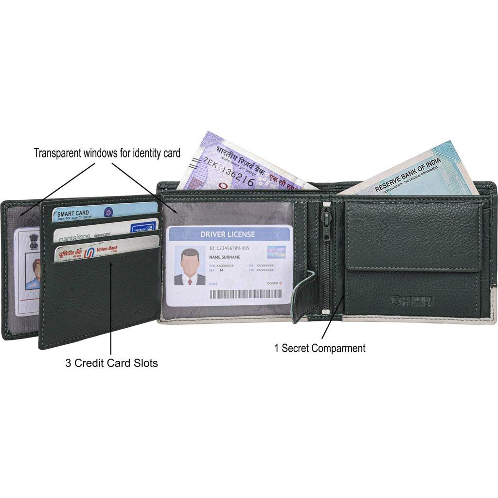 Men Casual, Formal, Travel, Trendy Genuine Leather RFID Wallet  (8 Card Slots)