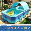 Inflatable Children's Swimming Pool with Slide - No Inflation Needed, Thickened Foldable Design for Home and Outdoor Use