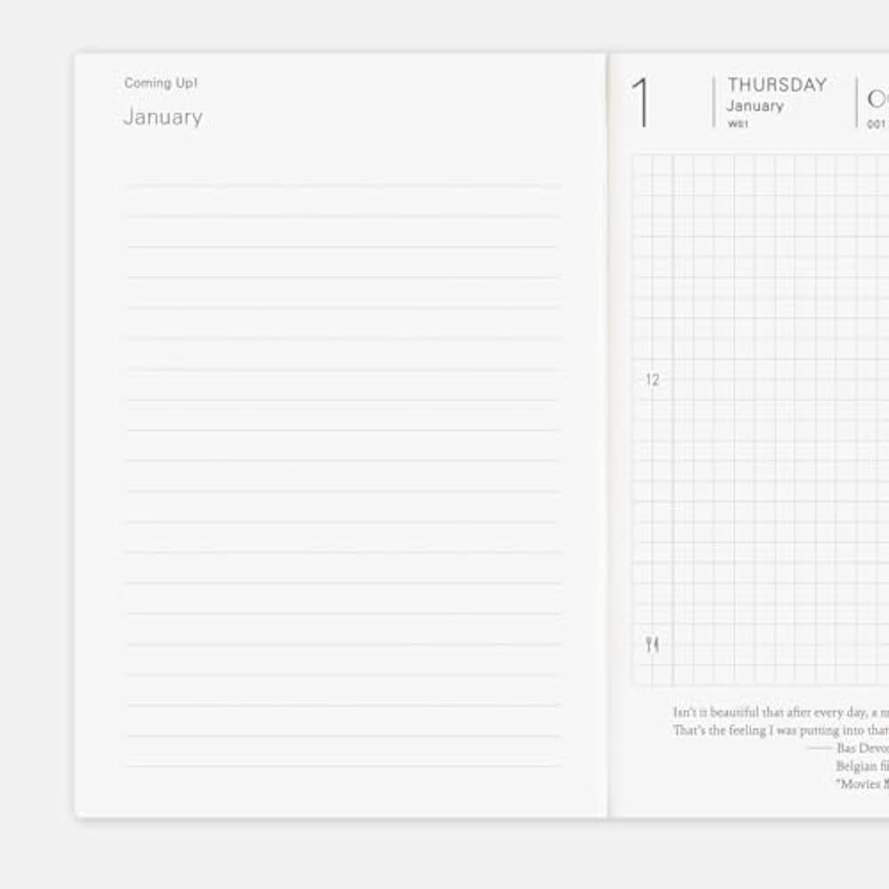 Hobonichi Notebook 2026 Main Unit Planner [A6/1 day 1 page (English) /January/Monday start]