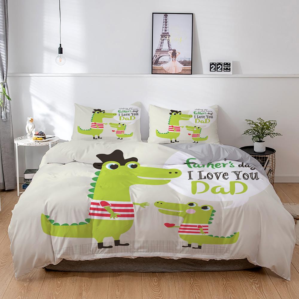 Comforter 3D - Printed Single - Sized Cartoon Dinosaur Family - Themed For Boys' Kids Bedclothes