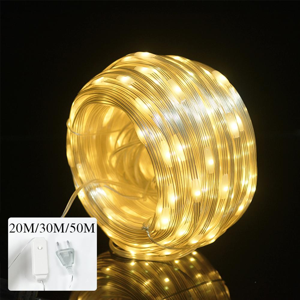 

800LED 100M кожаный светильник с регулируемой яркостью, водонепроницаемый светильник, гирлянда для спальни, свадебного банкета, внутреннего уличного украшения для вечеринки, рождественского праздника 20M 160LED теплый белый