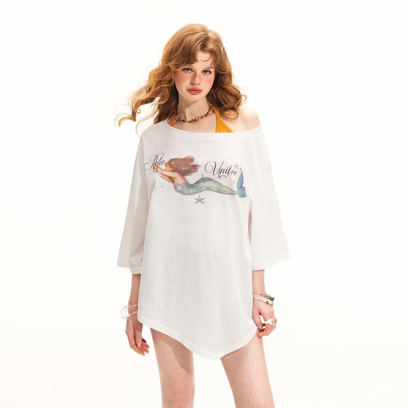 UNIFREE Dreamy Mermaid Print Loose T-Shirt