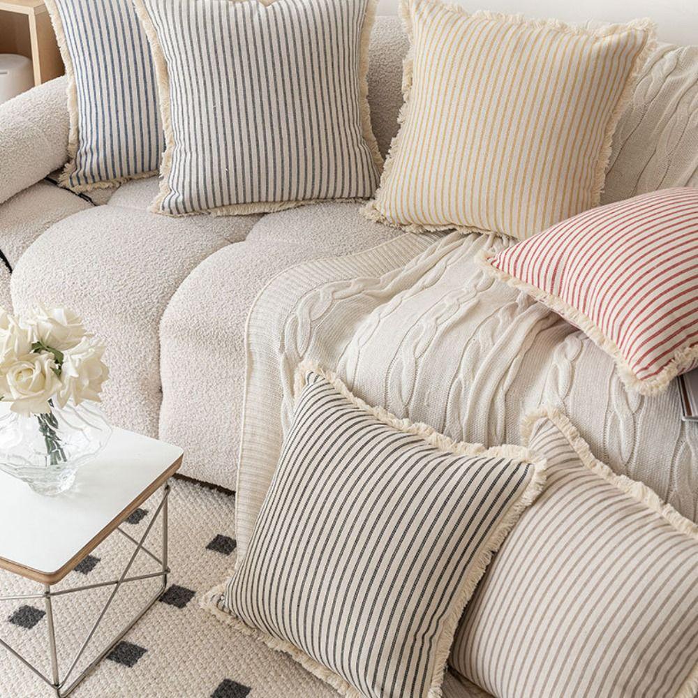 Linen Pillow Case Nordic Style Cushion Cover Practical Back Cushion Cover Living Room