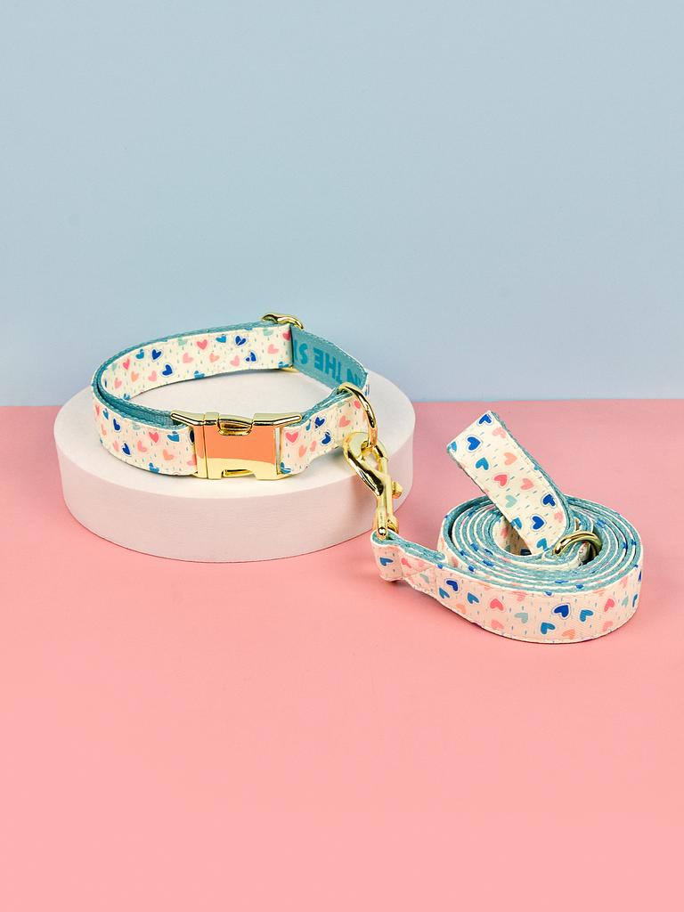 Luxury Brand Summer Colorful Season Adjutable Dog Collar And Leash Set For Small Medium Large Dogs