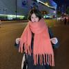 New Warm Winter Cashmere Scarf Solid Color Soft Long Tassel Scarves Mohair Thickened Shawl Wrap Women