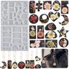 4 Pcs Multiple Styles Earring Combination Keychain Silicone Mold Epoxy DIY Craft