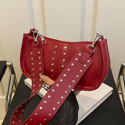 Wysokiej klasy Modna Torba na Ramię dla Kobiet Jesienią Nowa Retro Skóra Olejowa Casualowa Torba Crossbody Modne Nity dla Kobiet