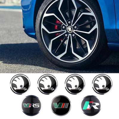 4pcs 56mm Car Emblem Wheel Center Hub Cap Cover Sticker For Rapid Octavia VRS VII S Kodiaq Karoq Fabia Superb Scala Yeti