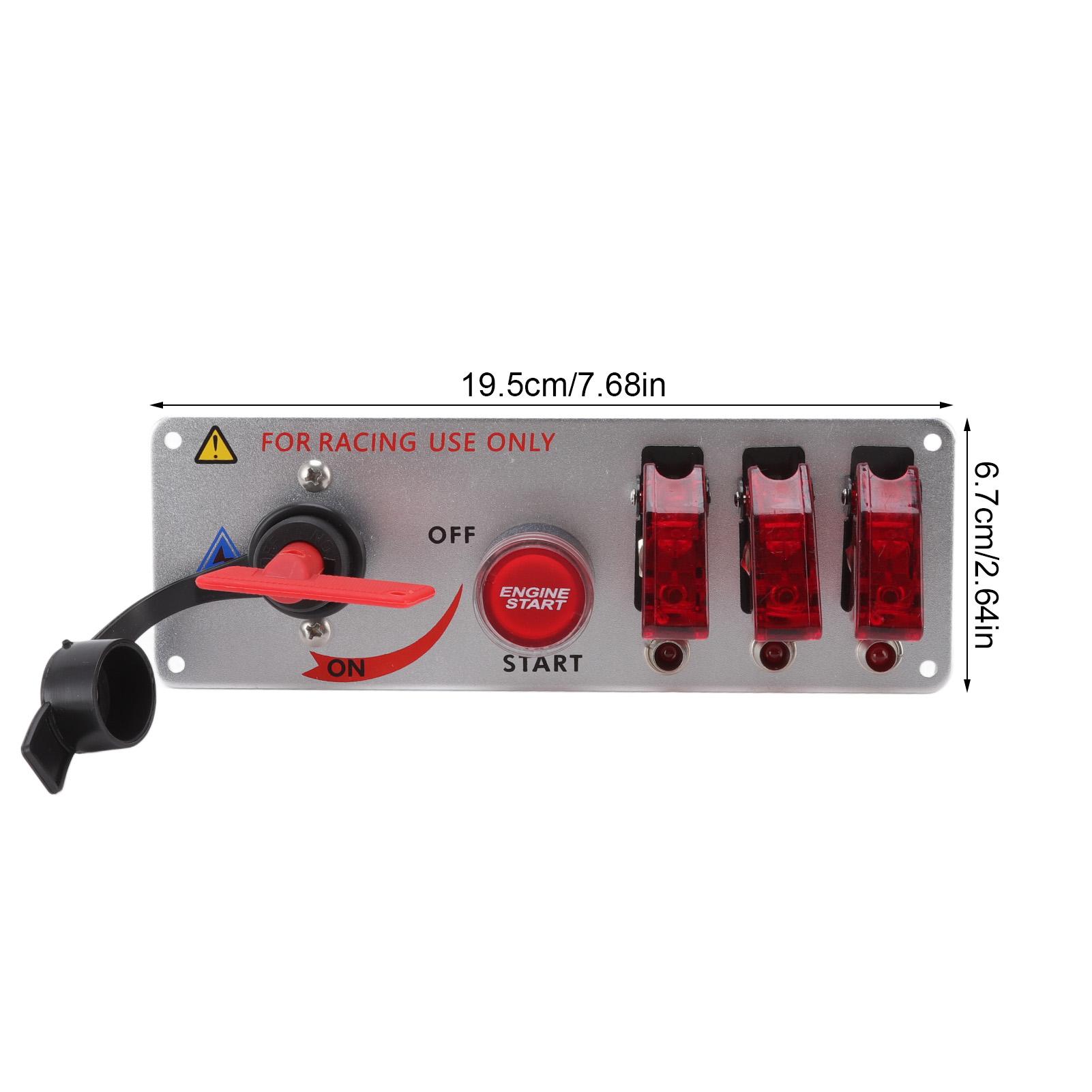 

5-в-1 12В Светодиодная панель с тумблерами и кнопкой запуска двигателя для гоночного автомобиля, фургона, грузовика