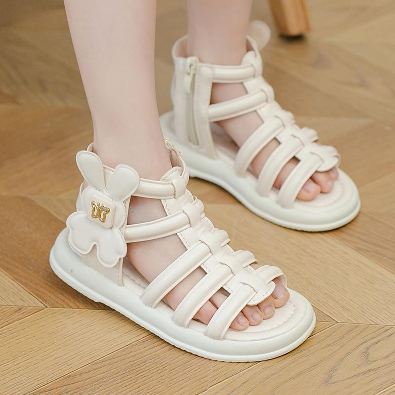 

*Summer Fashion Princess Elegant Lightweight Round Head Casual Sandals Hot Selling Soft Bow Comfortable Children s Flat Sandals 26Insole16.5cm