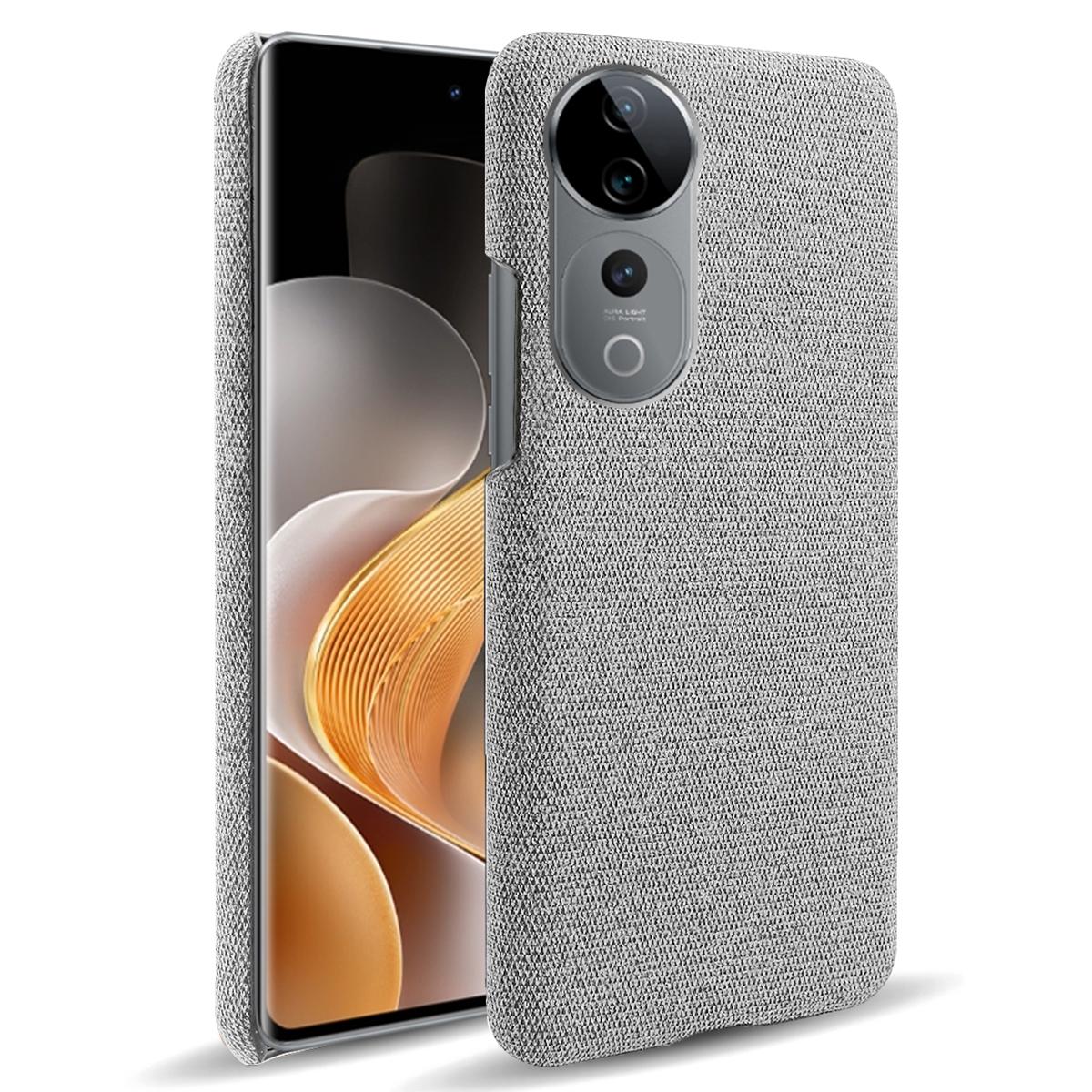 

For vivo S19 Pro 5G Case Cloth Texture Anti-Scratch Protective PC Phone Cover Light Grey
