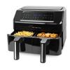 Emerio - Friteuse Sans Huile 7,2l - Double Bac - Minuteur - Thermostat Réglable - Réservoir Amovible - Cool Touch - Noir