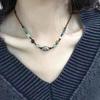 New Chinese-style, handcrafted, retro charm necklace with a unique design, featuring ethnic-inspired agate pendants, perfect as a sweater chain