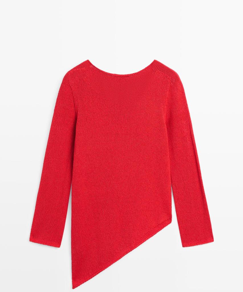 Masimodutti Asymmetric Cut Knit Sweater