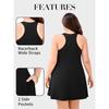 Charmleaks Plus Size Summer Dresses with Built In Bra Pockets Beach Sundress Casual Sleeveless Scoop Neck Tank Dress 1X-4X