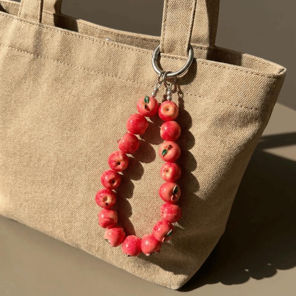 Blueberry Bag Charm Strawberry Mobile Phone Chain Fashion Fruit Beads Keychain Backpack Hanging