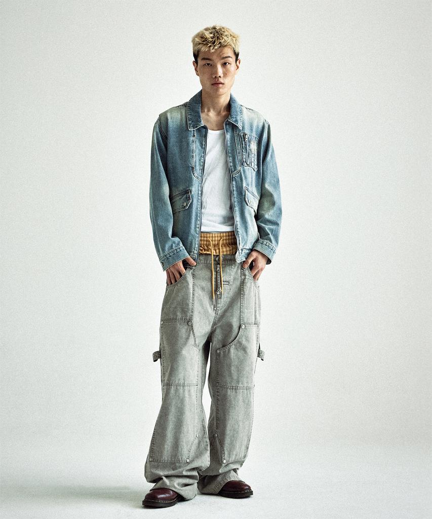 Thevinylhouse Faded Denim Jacket Blue