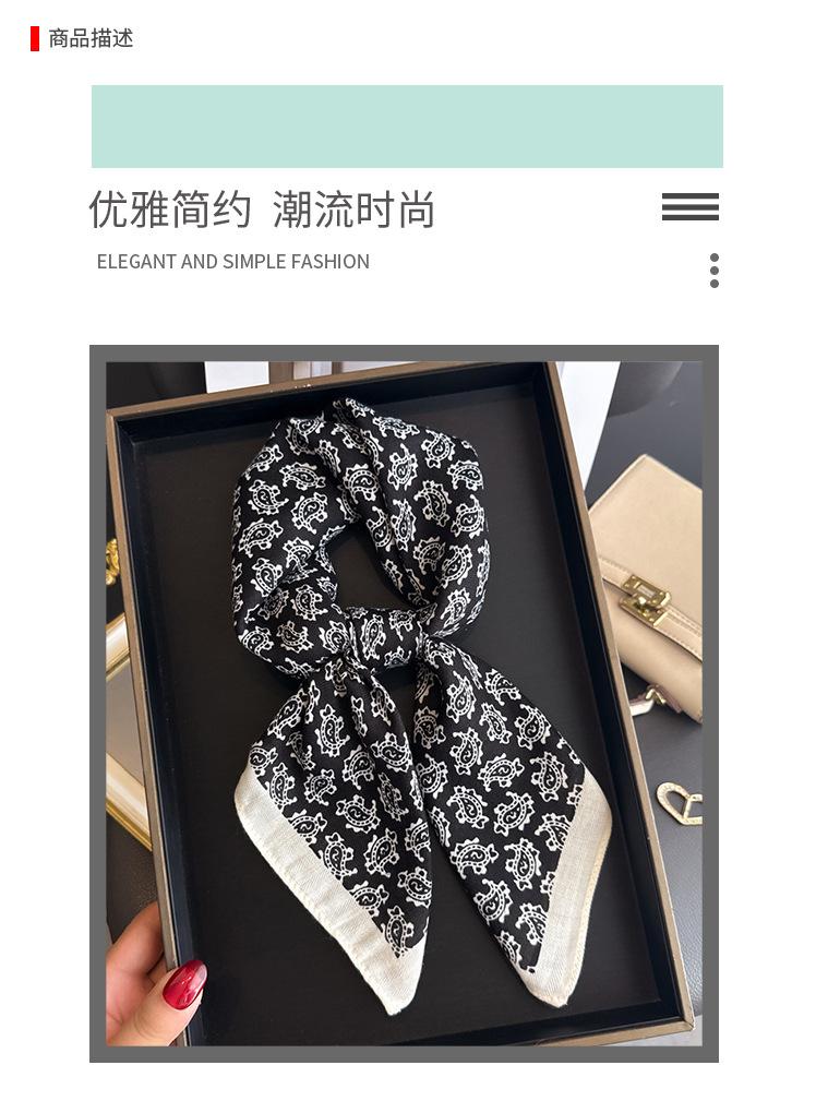 Classic Cashew Imitation Velvet Herringbone Pattern Cotton and Linen Small Square Scarf Silk Scarf Headscarf Shawl Sun Protection Scarf Women's Scarf