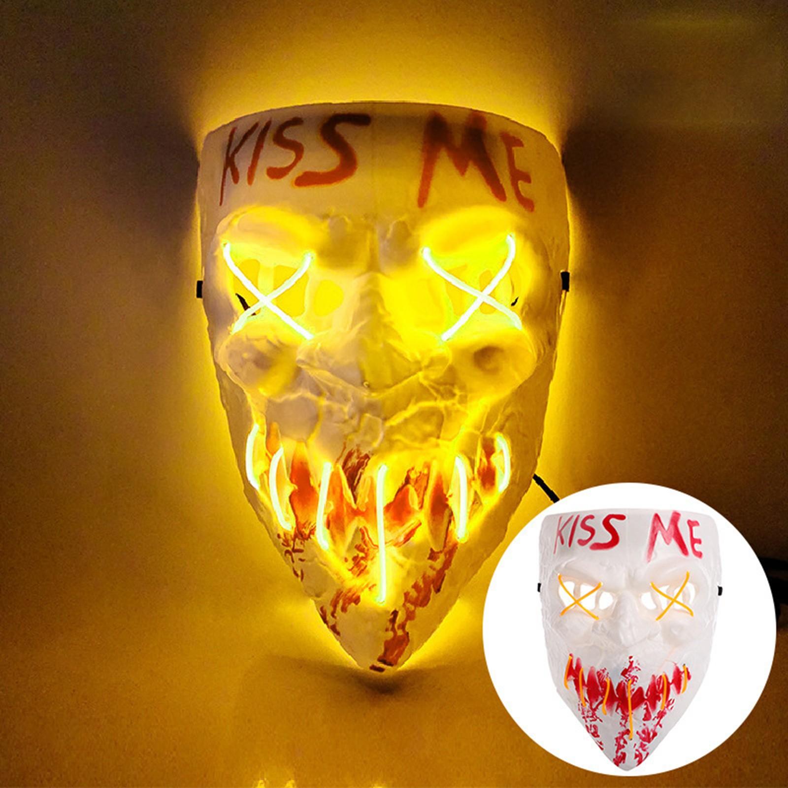 

Luminous Mask Mask Dance Cold Light LED Mask Halloween Horror One Size жовтий