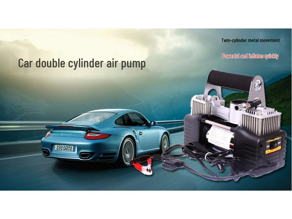 220V Dual Cylinder Electric High Pressure Car Tire Pump for Home Use