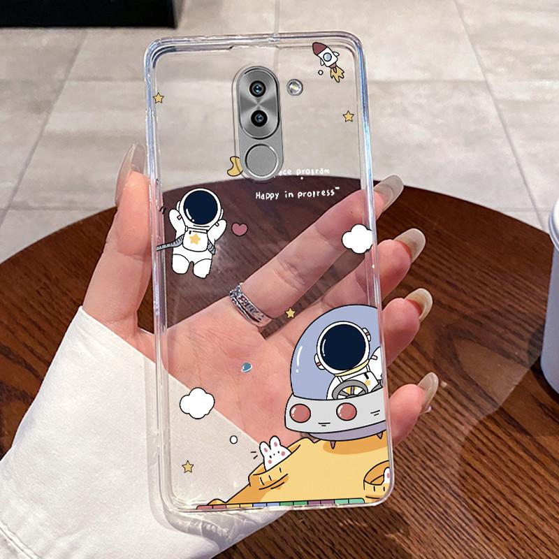 Jelly Casing For Huawei GR5 2017 / Mate 9 Lite / Honor 6X Clear Silicone Soft TPU Back Cover Cute Cat Rabbit Heart Phone Case