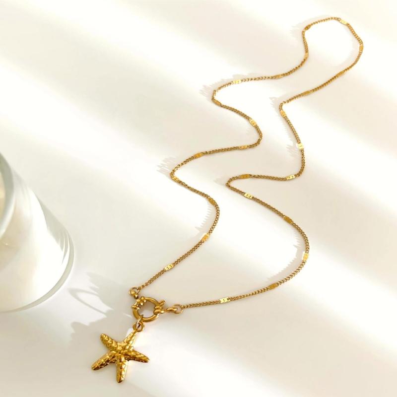 Minimalist Sea Inspired Adjustable Length Stainless Steel Necklace For Layering Stackable Jewelry Gift For Her