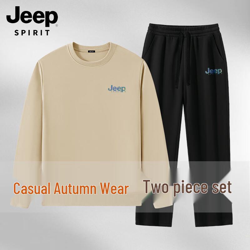 JEEP SPIRIT Men's Casual Sweatshirt & Pants Set