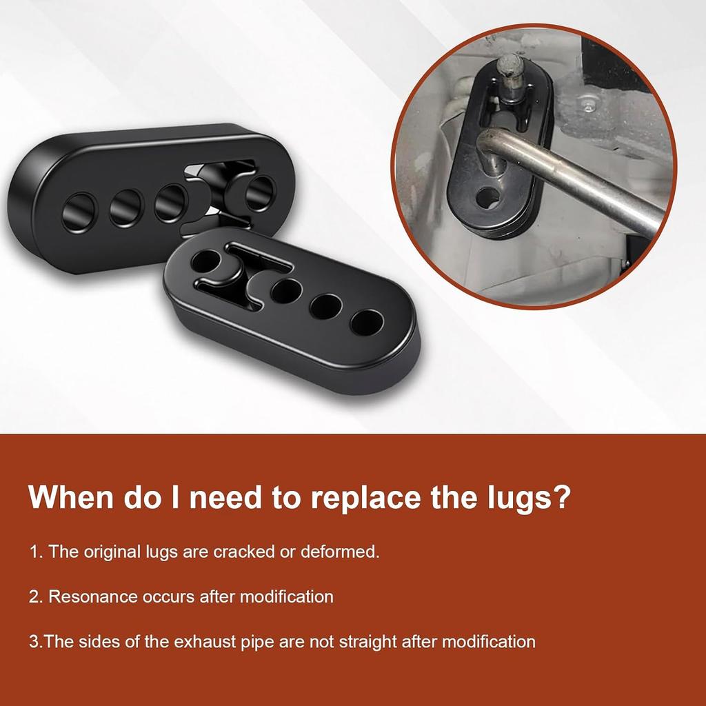 2PCS Exhaust Hangers, 4 Holes Adjustable Muffler Hanger,Universal Rubber Muffler Exhaust System,High-Density Isolation Insulator Bushing Shock