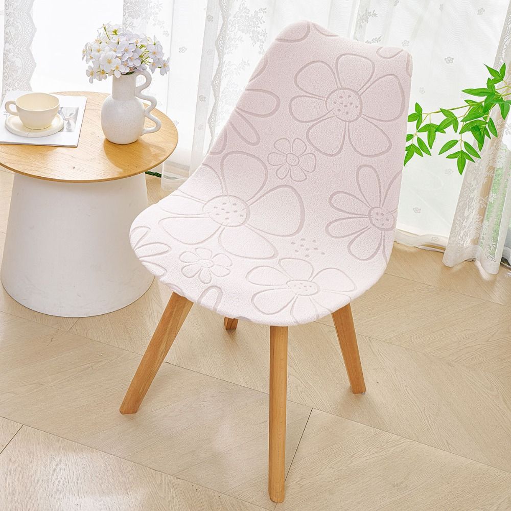 Modern Minimalist Seat Case Flower Embossed Chair Protector Shell Chair Slipcover Living Room