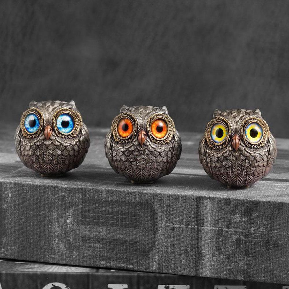 2025 NEU Realistische Eule Tierfiguren Glückliche Mini-Eule Wächter Weihnachtsornamente Energie Glücksdeko Kindergeschenke