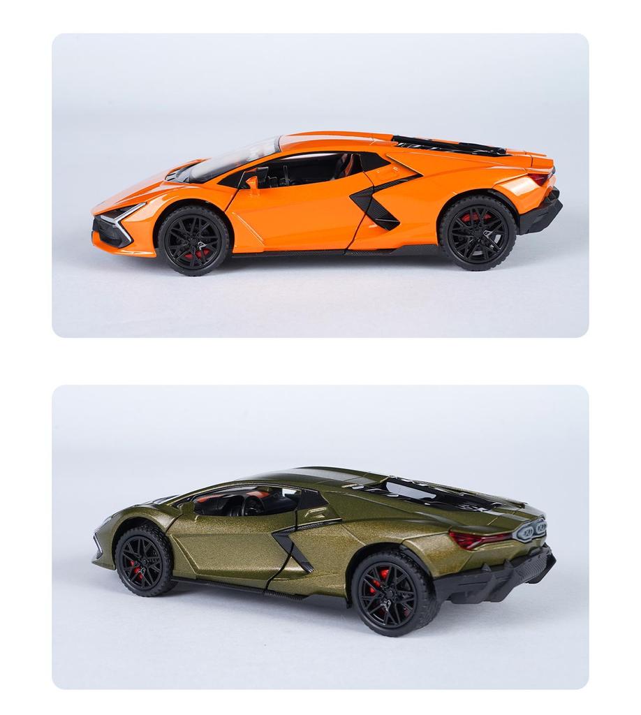 1:32 Lamborghini Revuelto Sports Car Model - Alloy, Scissor Doors, Sound & Light, Pull-back Simulation.