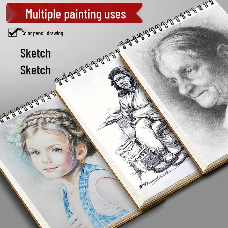 Top-Bound 8K Thick 160g A4 Blank Sketchbook, Coil Binding, 16K Art Drawing & Painting Book.