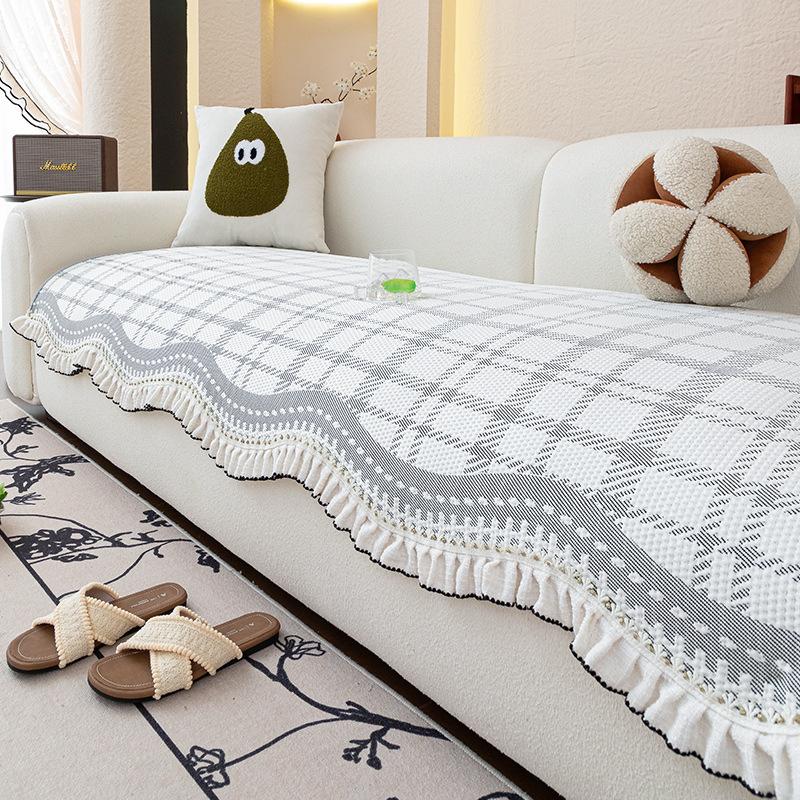 

Summer Cool Ice Silk Sofa Cushion New Summer High-End Mat Seat Cushion Non-Slip Cover Cloth Blanket 70*70cm