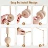 Baby Crib Mobile Arm Wooden Holder 27 Inch Beech Hangers with Rotating Music Box Nursery Decor Attachment Safe Anti Slip Set