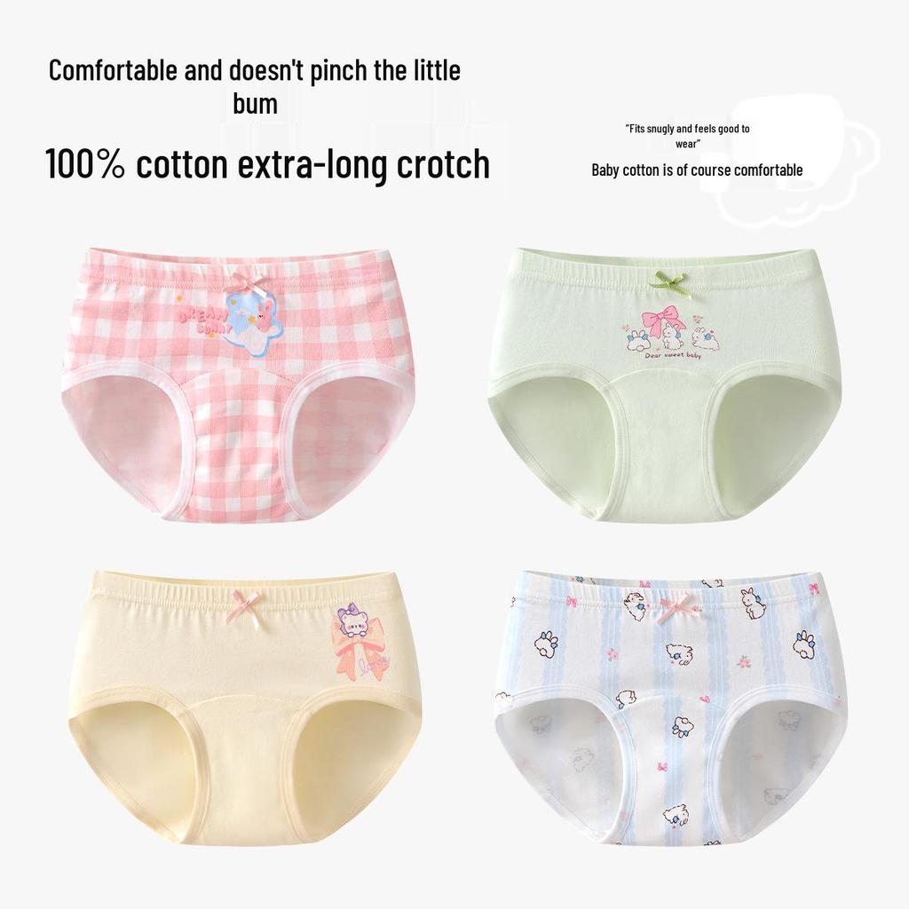 Slip a Triangolo Antibatterici in Puro Cotone per Bambine - Comfort Senza Pizzicotti per Neonati e Bambini Più Grandi (Autunno inverno)