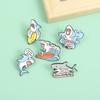 Stylish Shark Colorful Series Brooch Animal Shaped Lapel Pin For Unique Accessories Fashionable