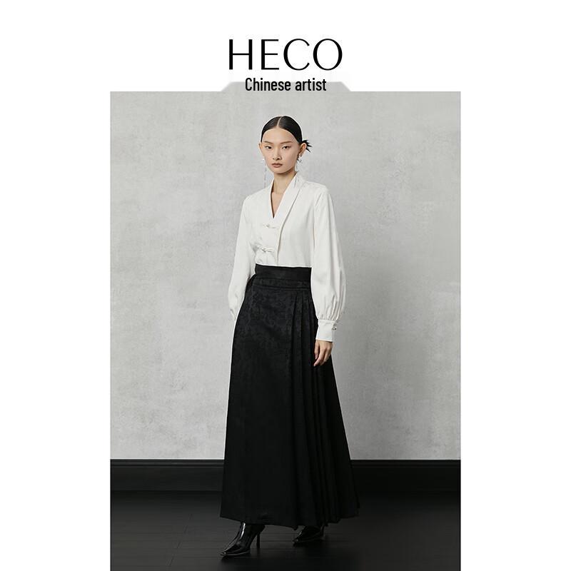 HECO New Chinese Style Rose Jacquard Loose Disc Button Shirt Jacket