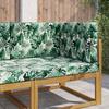 Outdoor Sofa Cushions 3 Pcs Leaf Pattern Polyester