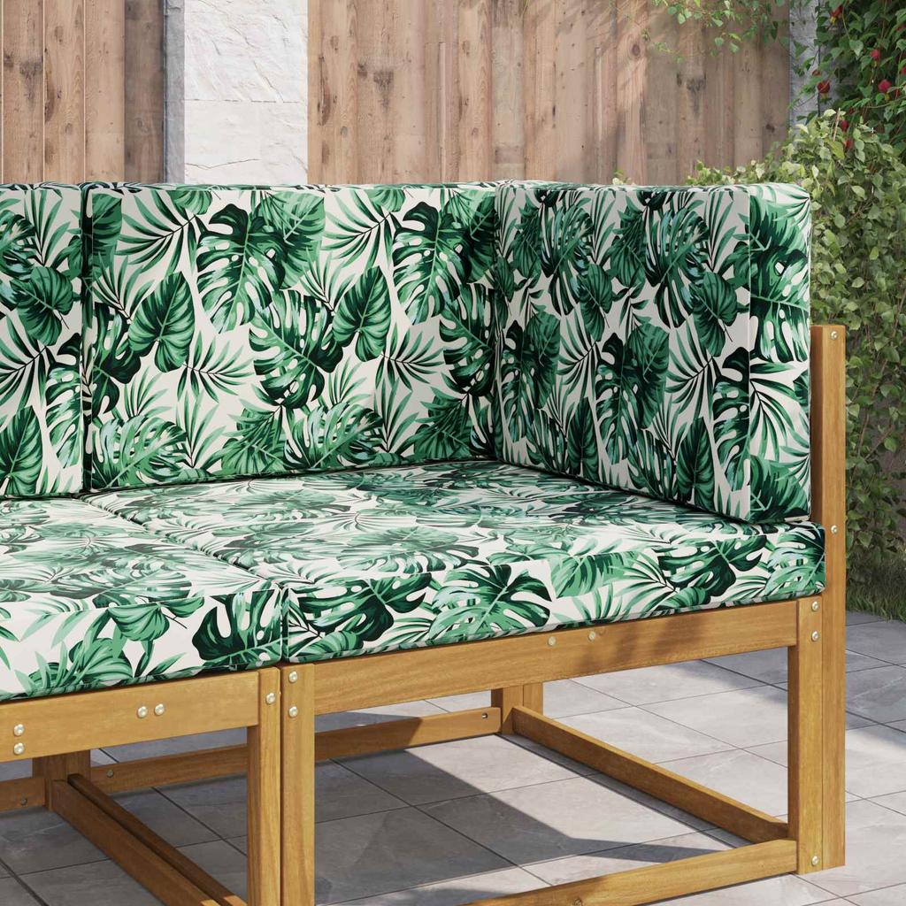 Outdoor Sofa Cushions 3 Pcs Leaf Pattern Polyester