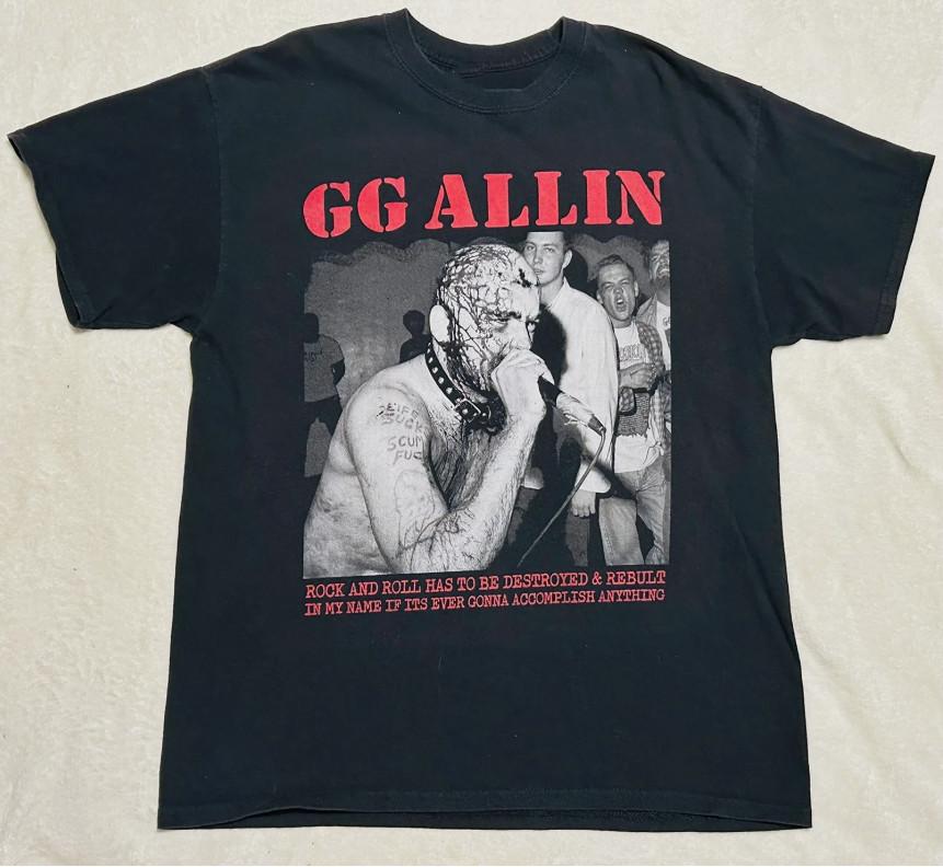 Gg Allin Gift For Family Black T-Shirt XL