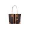 MK Eva Floral Logo Stripe Letter Color Block Open Tote Bag Women Tote Bags Acorn-Brown 30T9GV0T7B-BRN-ACORN