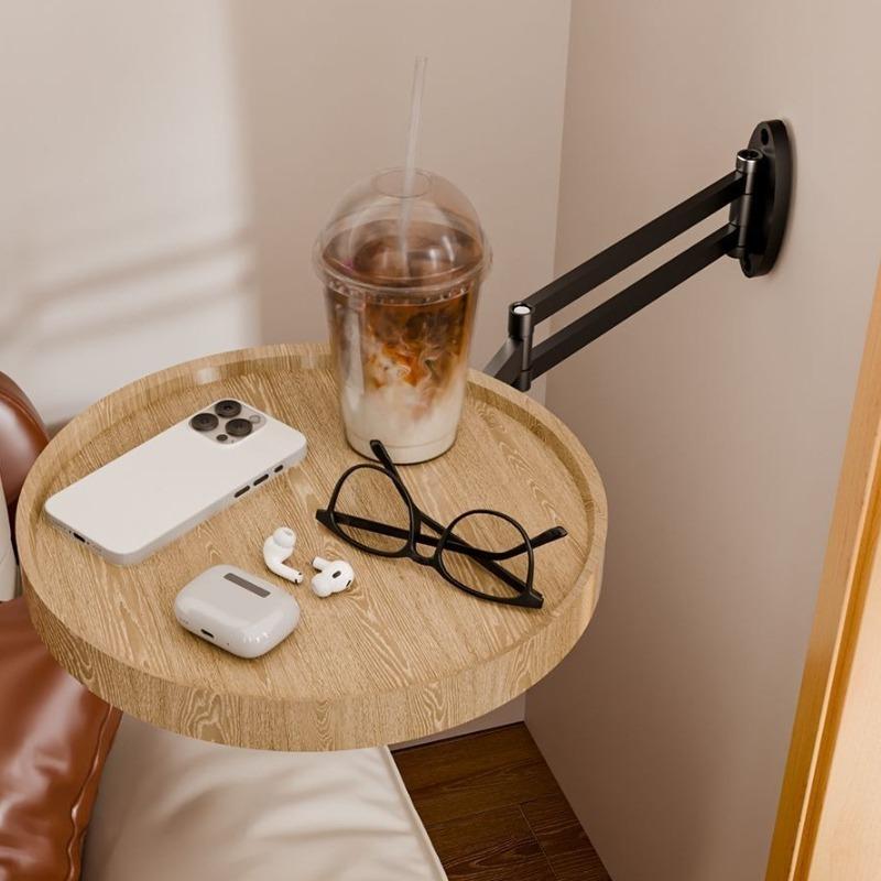 Wall Mount Coffee Tables Folding Round Coffee Table Miniature Wooden Side Tables Modern Creative Coffee Table for Living Rooms