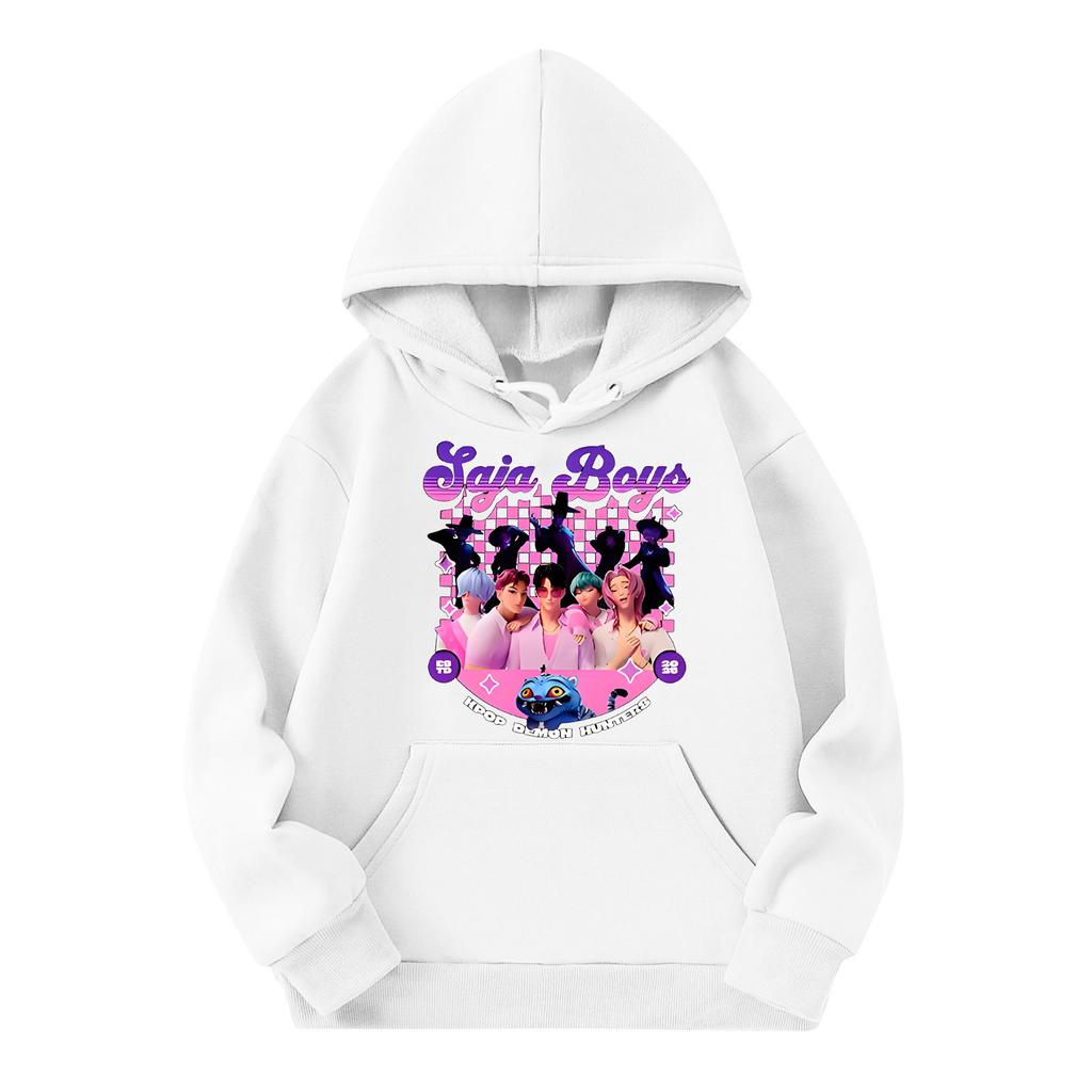 Children's Casual Round Neck Printed Pullover Long-sleeved Hooded Sweatshirt Top